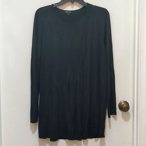 J.Jill Wearever Collection Tunic Women Large Soft Long Black Tunic Top Size L
